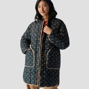 The Reversible Down Treeline Puffer - Wilderness Floral and Evergreen Sz Small
